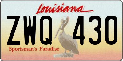 LA license plate ZWQ430