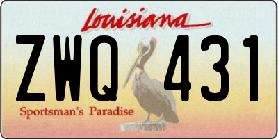 LA license plate ZWQ431