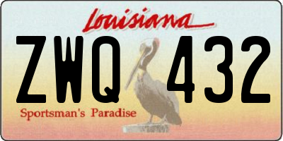 LA license plate ZWQ432