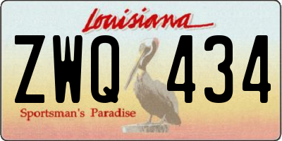 LA license plate ZWQ434