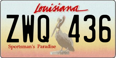 LA license plate ZWQ436