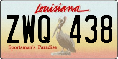 LA license plate ZWQ438