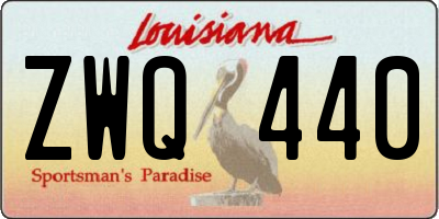 LA license plate ZWQ440