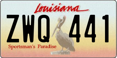 LA license plate ZWQ441