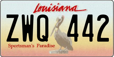 LA license plate ZWQ442