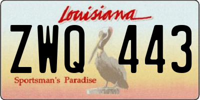 LA license plate ZWQ443