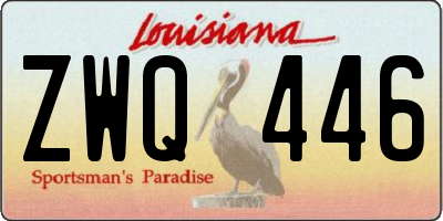 LA license plate ZWQ446