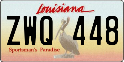 LA license plate ZWQ448