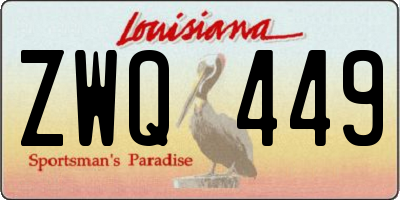 LA license plate ZWQ449