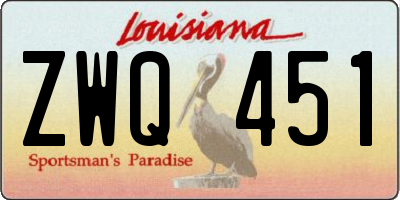 LA license plate ZWQ451