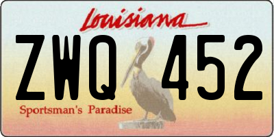 LA license plate ZWQ452