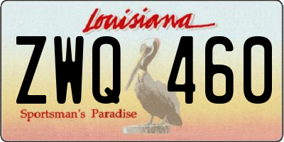 LA license plate ZWQ460