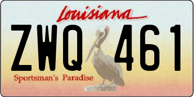 LA license plate ZWQ461