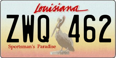 LA license plate ZWQ462