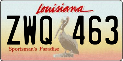 LA license plate ZWQ463