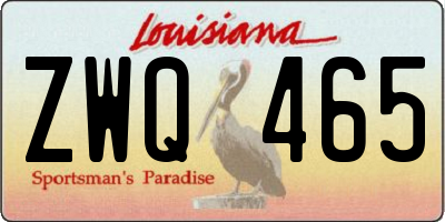 LA license plate ZWQ465