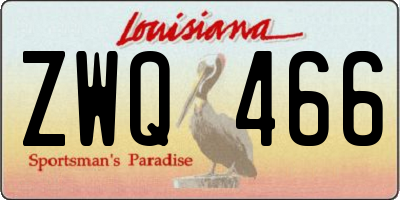 LA license plate ZWQ466