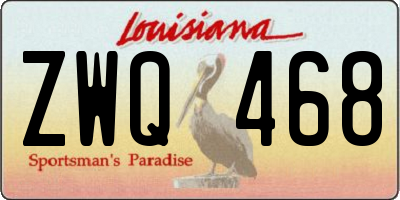 LA license plate ZWQ468