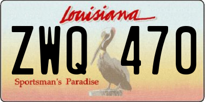 LA license plate ZWQ470