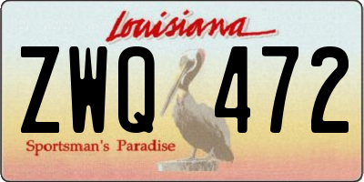 LA license plate ZWQ472