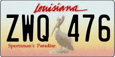 LA license plate ZWQ476