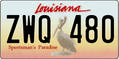 LA license plate ZWQ480