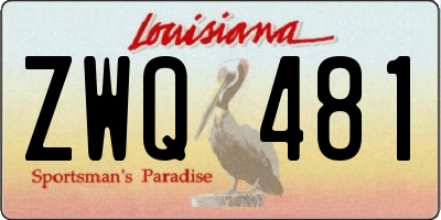 LA license plate ZWQ481