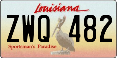 LA license plate ZWQ482