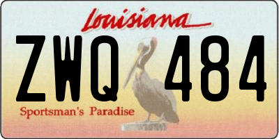 LA license plate ZWQ484