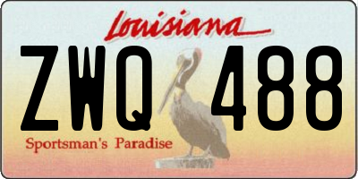 LA license plate ZWQ488