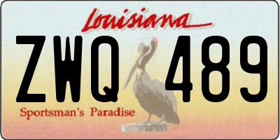 LA license plate ZWQ489