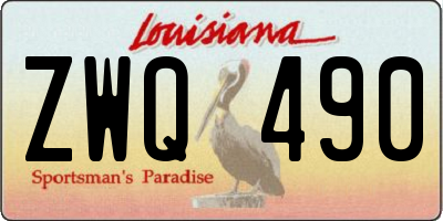 LA license plate ZWQ490