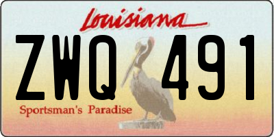 LA license plate ZWQ491