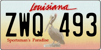 LA license plate ZWQ493