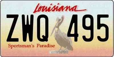 LA license plate ZWQ495