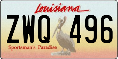 LA license plate ZWQ496