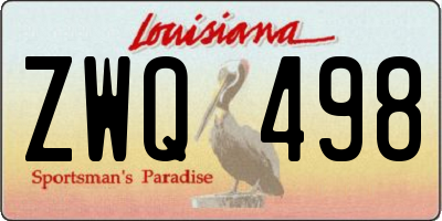 LA license plate ZWQ498