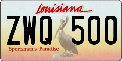 LA license plate ZWQ500