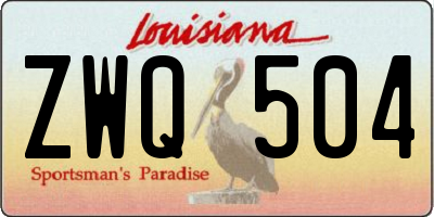 LA license plate ZWQ504