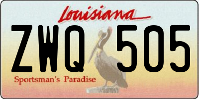 LA license plate ZWQ505