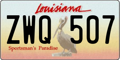 LA license plate ZWQ507