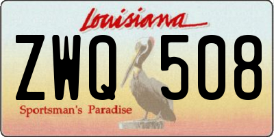 LA license plate ZWQ508