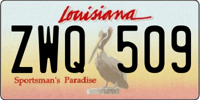 LA license plate ZWQ509