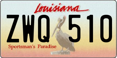 LA license plate ZWQ510