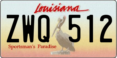 LA license plate ZWQ512