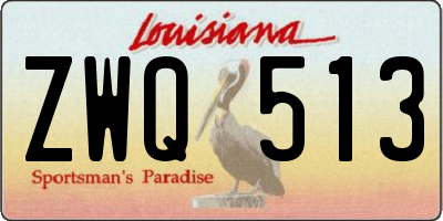 LA license plate ZWQ513