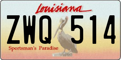 LA license plate ZWQ514