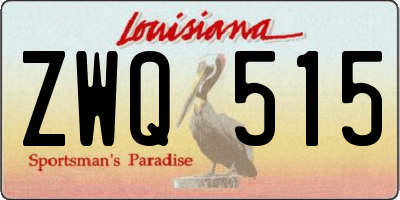 LA license plate ZWQ515