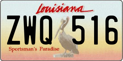 LA license plate ZWQ516