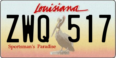 LA license plate ZWQ517